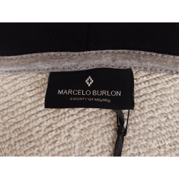 Marcelo Burlon County of Milan Logo Over Hoodie Size XS Mens Gray - Picture 12 of 16